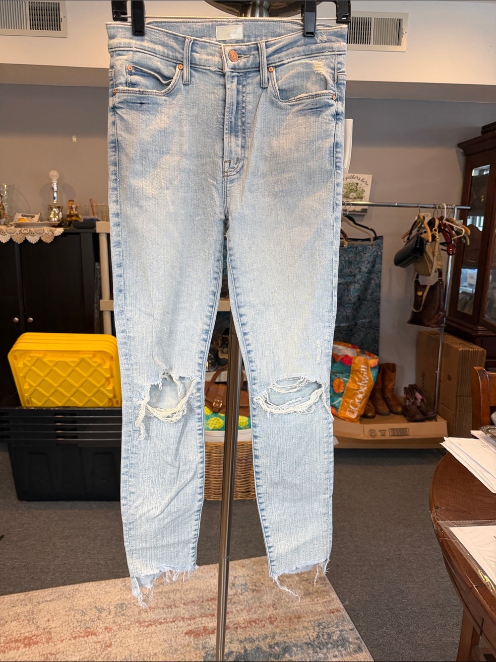 VTG MOTHER The Stunner Zip Ankle Step Fray Jeans Rolling In The Bushes NWT